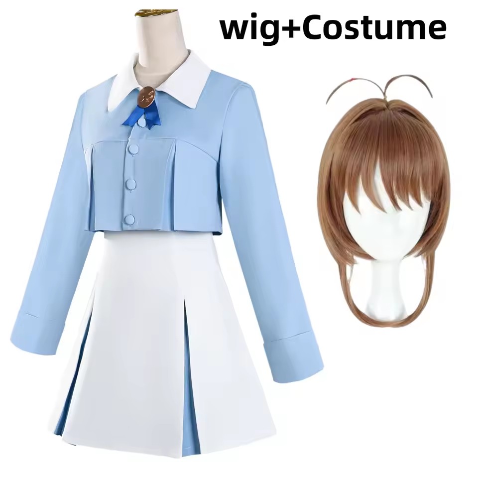 Pleated Skirt Women - Halloween Anime Sakura Cosplay Costume Blue