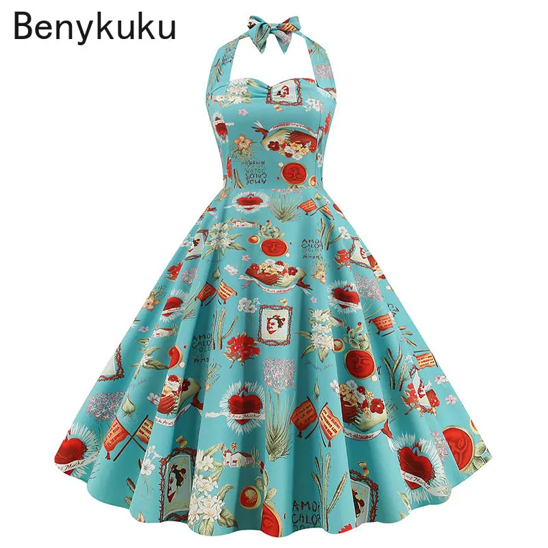 Women'S Fashion In The 50S - Women Summer Print 50s 60s Vintage