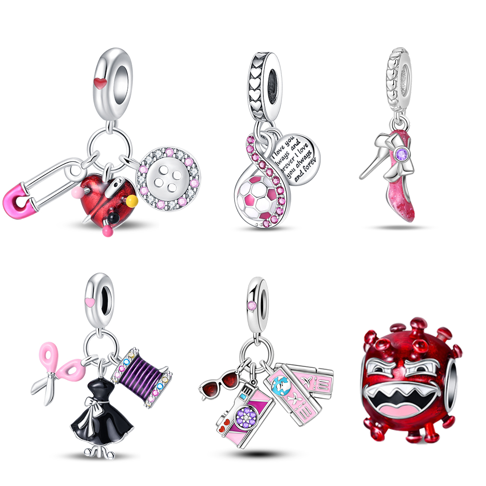 Women Fashion Heels - Plated 925 Silver Pink paperclip high