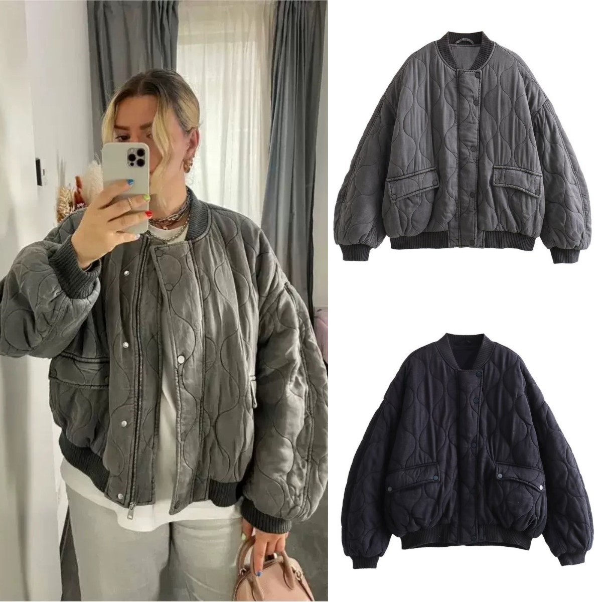 Women'S Fashion Bomber Jacket - ETJ 2025 Women's New fashion vintage