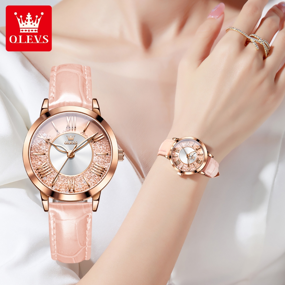 OLEVS Original Pink Leather Wa - Women'S Fashion Digital Watch review and price