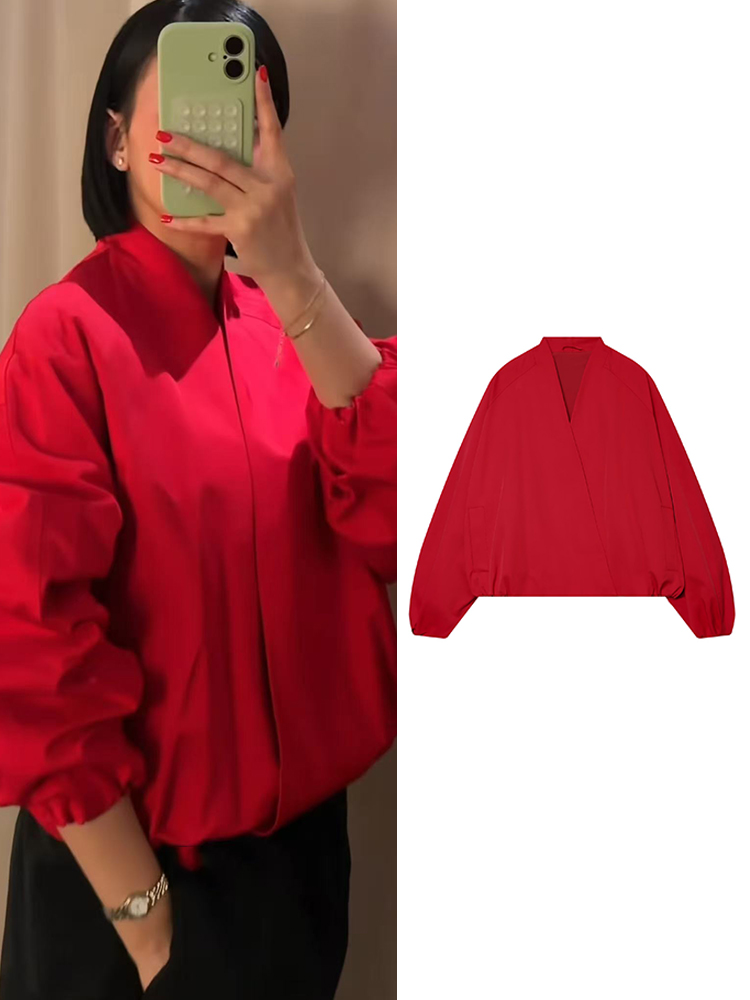 TFMLN Fashion Red Short Bomber - Women'S Fashion Bomber Jacket review and price