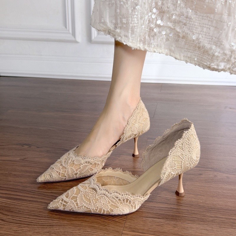 Lace Pointed Toe High Heels Wo - Women Fashion Heels review and price