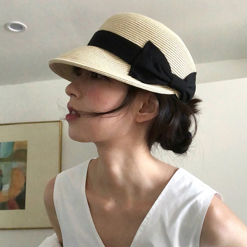 Bow Dome Straw Peaked Hat for  - Straw Hat Summer review and price