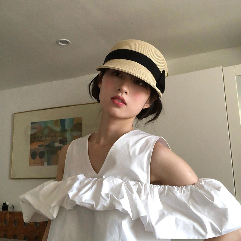 Bow Dome Straw Peaked Hat for  - Straw Hat Summer review and price