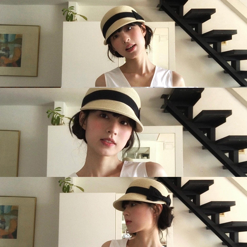 Bow Dome Straw Peaked Hat for  - Straw Hat Summer review and price