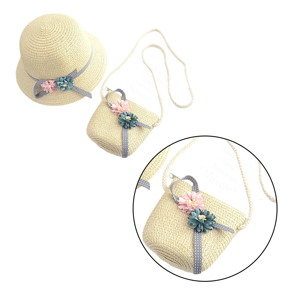 1Set Girls Straw Hat and Bag S - Straw Hat Summer review and price
