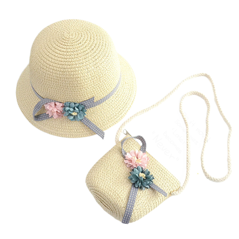 1Set Girls Straw Hat and Bag S - Straw Hat Summer review and price